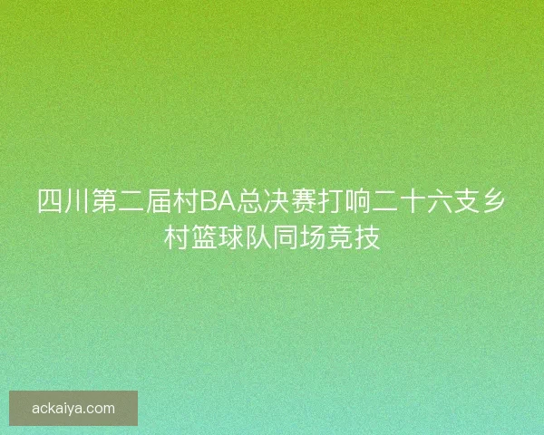 四川第二届村BA总决赛打响二十六支乡村篮球队同场竞技